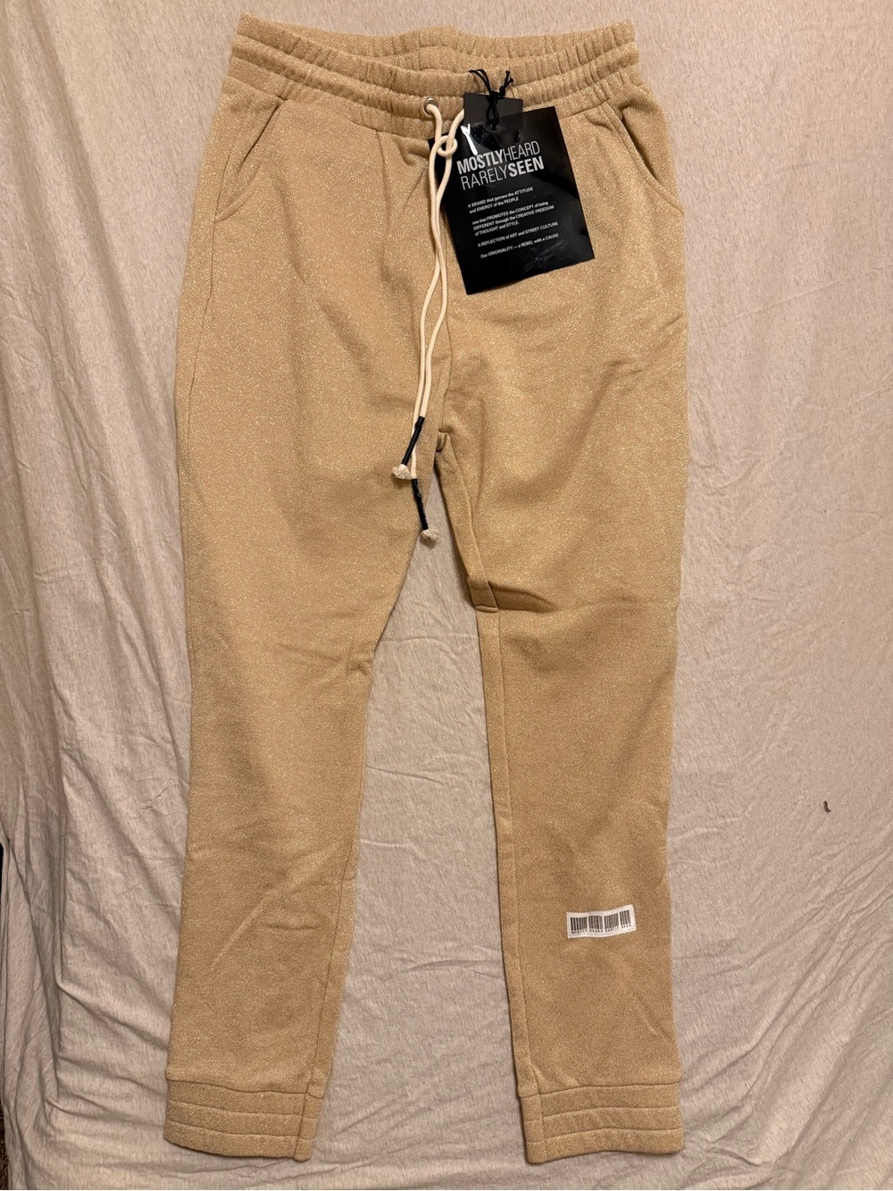 Mostly Heard Rarely Seen Tan Drawstring Jogger Pants